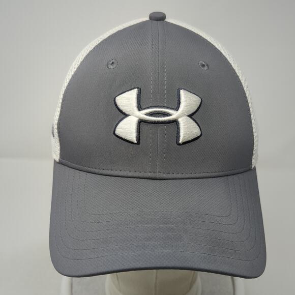 Under Armour Golf Fitted Hat Gray XL Embroidered Logo Colorblock Outdoor - Picture 2 of 9